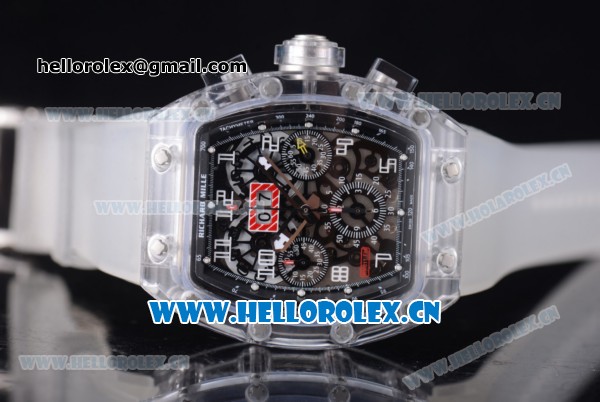 Richard Mille RM 11-01 Roberto Mancini Chronograph Swiss Valjoux 7750 Automatic Sapphire Crystal Case with Skeleton Dial and Aerospace Nano Translucent Strap - Click Image to Close